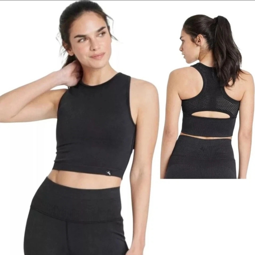 JoyLab Women’s Seamless Crop Fit Workout Tank Top XS
